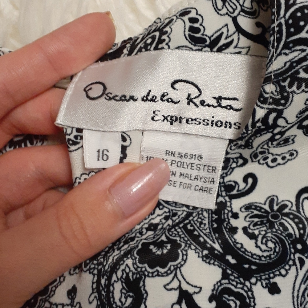 Oscar de la Renta Vintage Short Sleeve Top Size 16 - Picture 2 of 8
